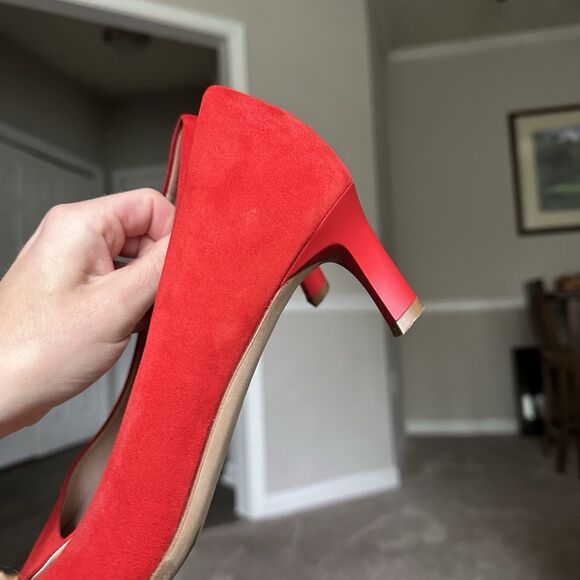 M.M. Lafleur The Lillian Pump - Italian Suede Red Heels Women’s EU 40 US 9/9.5 - Picture 10 of 14